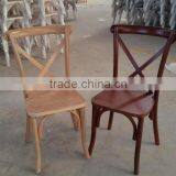 Hot Sale Strong Stackable Elegant Upholstery Antique French Cross Back Chair, X-Back Chair thumbnail-3