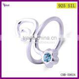 Neswest 925 Sterling Silver Jewelry Vintage 925 Sterling Silver Green Stone Ring thumbnail-1