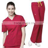 China Manufacturer TC Medical Uniform Scrub Top Sale / PolyCotton Medical Scrubs, Nursing Scrubs OEM Scrub Sets, thumbnail-1