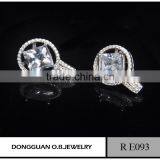 Sterling Silver Cut Cubic Zirconia Stud Earrings thumbnail-6