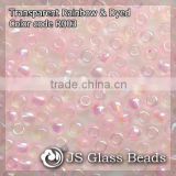High Quality Fashion JS Glass Seed Beads - R003# Rainbow Dyed Innocent Pink Transparent Rocailles Beads For Garment & Jewelry