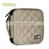 Khaki 32 Capacity 230D Space Twill PVC Fabric DVD Case CD Holder Personalized cd Case Multi Disc Dvd Cases