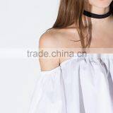 Women's Off Shoulder 1/2 Sleeve Loose Short Tops Blouse Shirt thumbnail-4