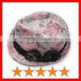 Fashion Print Cloth Fedora Hat&with Bowknot Tape thumbnail-1