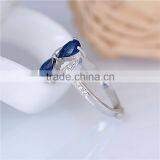 Double Zircon Blue Saphire Infinity Shaped Ring for Women thumbnail-4