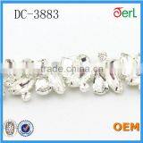 Wholesale Crystal Rhinestone Banding Glass Beaded Chain for Wedding Dress thumbnail-4