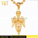 Little prince pendants hip hop bling jewelry crystal gold plated angel shaped pendant for female