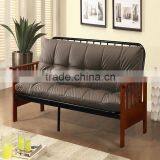 Wooden legs with Black Powder Coating metal frame Sofa bed