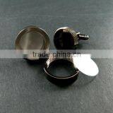 16mm setting gun metal black round 3mm deep bezel tray charm floating DIY photo cufflinks,wedding cuff links blanks 1500039