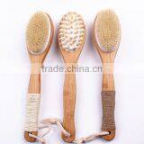 Bath & Shower Massage Natural Bristle Brush Two-Sided Bamboo Handle thumbnail-1
