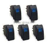 Waterproof 4Pin 12V 20A Bar Rocker Toggle Switch Blue LED Light Car Boat thumbnail-1