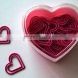 Plastic Coated Heart-shaped Colorful Paper Clip With Matched Heart-shaped Plastic Box thumbnail-2
