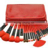 Popular Hot Selling 24 in 1 Make-Up Brush Set Red High Quality Comestic Brush With CROCO Bag For Brushes thumbnail-2