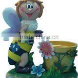 Bee With Plant Pot Flower Pot Polyresin Garden Animal thumbnail-1