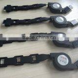 4 in 1 Retractable USB2.0 Data Sync Charger Cable for IPhone and Most Android Cell Phones, Tablets thumbnail-1