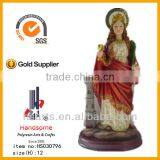 12"Resin Saint Barbara Religious Statue With Resin Base thumbnail-4