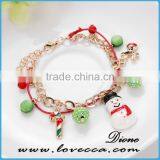 Christmas Snowman Gift Jewelry Bead Charm Bracelets With Christmas Elements thumbnail-5