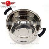 Natural Siliver Color Black Bakelite Handle Clear Stainless Steel Cooking Pot/ Steam Pot thumbnail-3