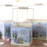 Galvanized Metal Bucket Garden Metal Bucket Wooden Handle Flower Metal Bucket thumbnail-2