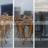 Antique Gold Marble Top Hand-carved Wedding Decoration Flower Stander thumbnail-2