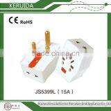 Univeral ac Power 3-round-pin Electrical Multi Plug Adaptor 5399 thumbnail-1