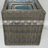 PE Wicker Planter With Tin Insert thumbnail-1