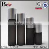 8ml 10ml 12ml 15ml hot products gray frosted roll on bottle with stainless steel roll on ball for cosmetic perfume essential oil