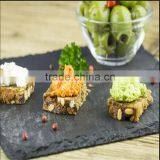 Hot Sell Made by Natural Stone Squareblack Slate Cheese Plate thumbnail-1
