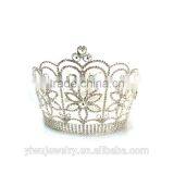 Fashion Crystal Silver Plated Full Round Princess Crown for Girls thumbnail-4