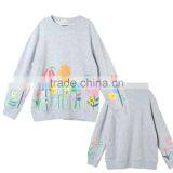 Grey Graphic Flowers Betty Sweatshirt Kid Clothing Wholesle Childern Wear HSs5141 thumbnail-1