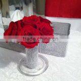 Fashion Special Silver Plastic Rhinestone Trimming Mesh On Decoration For Vase/Dress Craft thumbnail-1