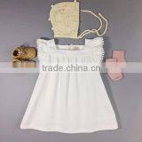 Boutique Baby Frock Design Plain White Western Dress Cotton Girls Party Dresses thumbnail-6