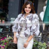 Factory Supply Leather Women Winter Fur Fox Fur Foot Encryption Sleeve Short Coat Large Size thumbnail-2