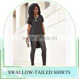 New Fashion Long Tail t Shirt Swallow-tailed Women Blouse Skirt Long Back Short Front Swallow Tailed Shirt for Women thumbnail-3