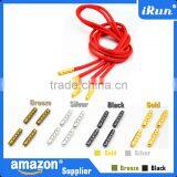 High Quality Round Shoelaces Shoestrings Glitter Decorative Metallic Aglet for Shoelace - Premium Gold Metal Tippings - 23 mm thumbnail-1
