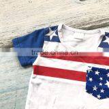 Baby Boy Shorts Sets Boutique Outfits Cute Cotton July 4th Top Shirts Raglans Summer Clothes Striped Star Kids Wear thumbnail-2