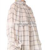 2017 OEM Spring Femme Airy Sand Windowpane Checks Tunic Blouse thumbnail-3
