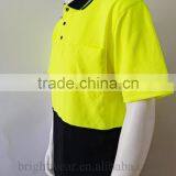 Mens High Visibility Two-tone Reflective Polyester/cotton Chest Pocket Safety Polo Shirt thumbnail-3