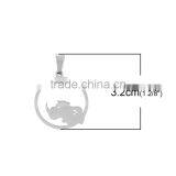 Stainless Steel Cut Out Pendants Rhinoceros Silver Tone Round thumbnail-2