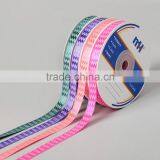 ZIG ZAG Print Wired Edged Satin Ribbon Roll thumbnail-2