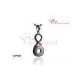 Simple Infinity Loop 925 Sterling Silver Pendant Necklace in Rosegold Plated And White Ceramic thumbnail-1