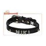 Stylish DIY Dog Collar With 18mm Slide A -Z Letter Charm In Black Crocodile , Designer Pet Collars