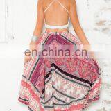 New Fashion Skirt in Red Print Boho Long Maxi Skirt, Latest Long Skirt Design thumbnail-4