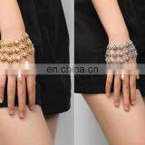 Matching Jewelry Layered Golden Chain Pendant Pearl Beads Tassel Bracelet thumbnail-2