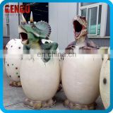 Zoo Park Decoration Fiberglass Dinosaur Trash Bin