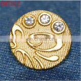 Rhinestone Embellishment Metal Jeans Button