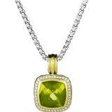 Silver Jewelry Albion Pendant with Olive Quartz on in Gold(P-029)