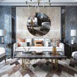 Decorative Modern Stainless Steel Frame Round Mirror Brushed Copper Round Wall Mirror thumbnail-4