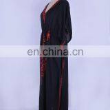 Черное хлопковое пляжное платье с красной вышивкой. Пляжная накидка, сарафан, пляжная одежда 2019 года. Пляжная халатка, купальник с накидкой, пляжная туника thumbnail-4