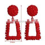 Big Earrings Women Exaggerated Matte Stud Earrings GIRL Female Gold Silver Color Black Yellow Red Earings Creative Jewelry thumbnail-4